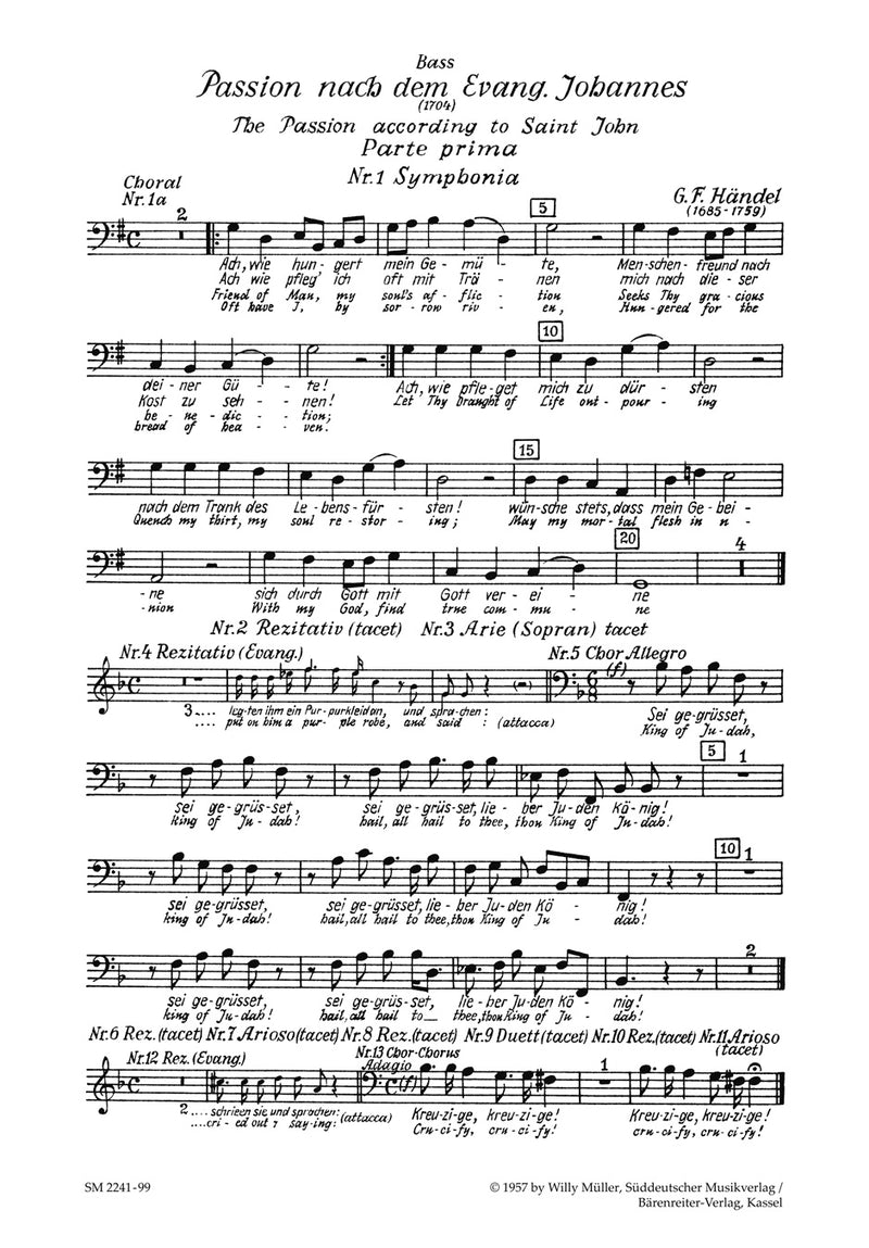Passion nach dem Evangelisten Johannes (1704) [Bass part]