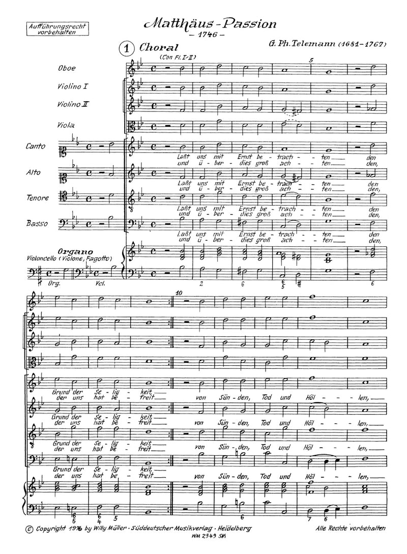 Matthäus-Passion (1746) [score]