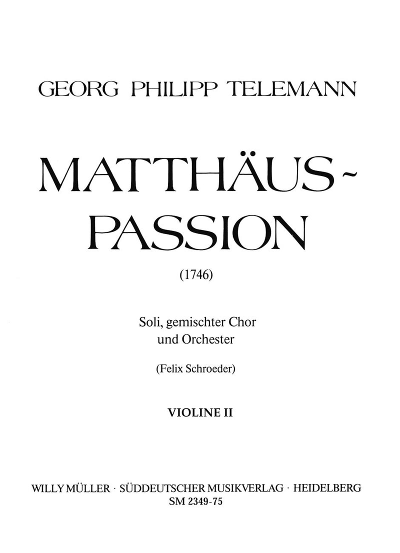 Matthäus-Passion (1746) [violin 2 part]