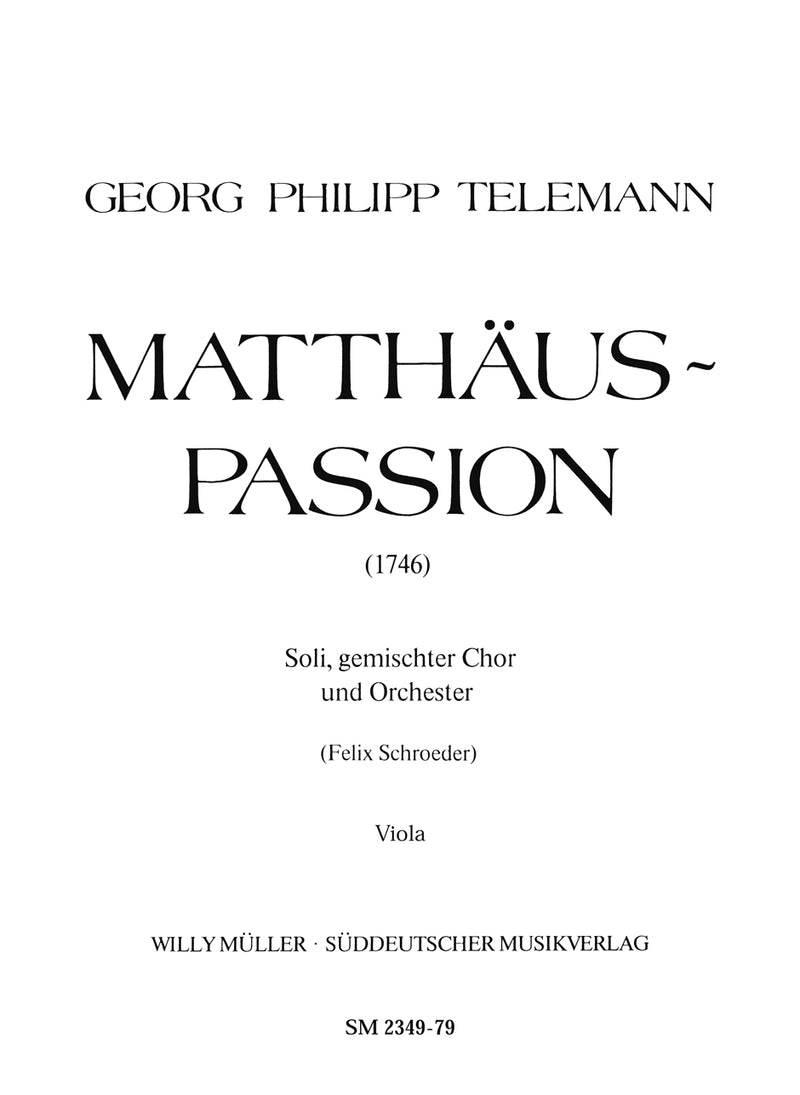 Matthäus-Passion (1746) [viola part]