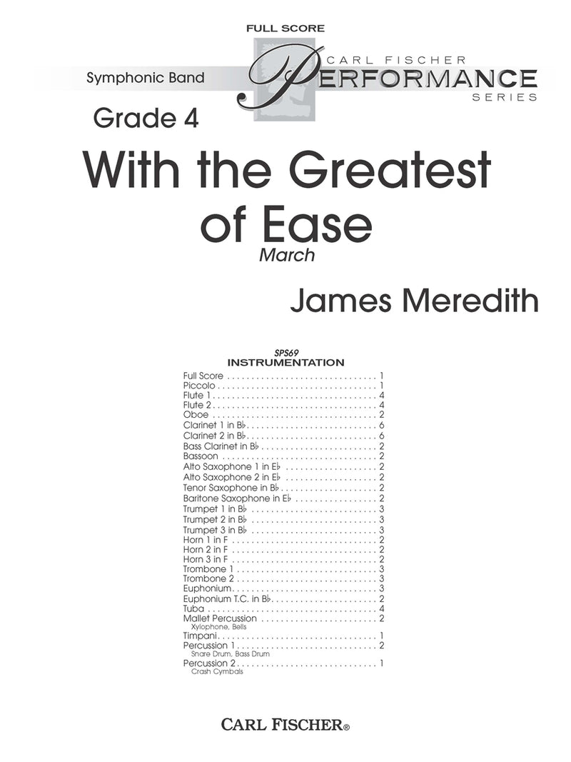 With the Greatest of Ease (Study Score)
