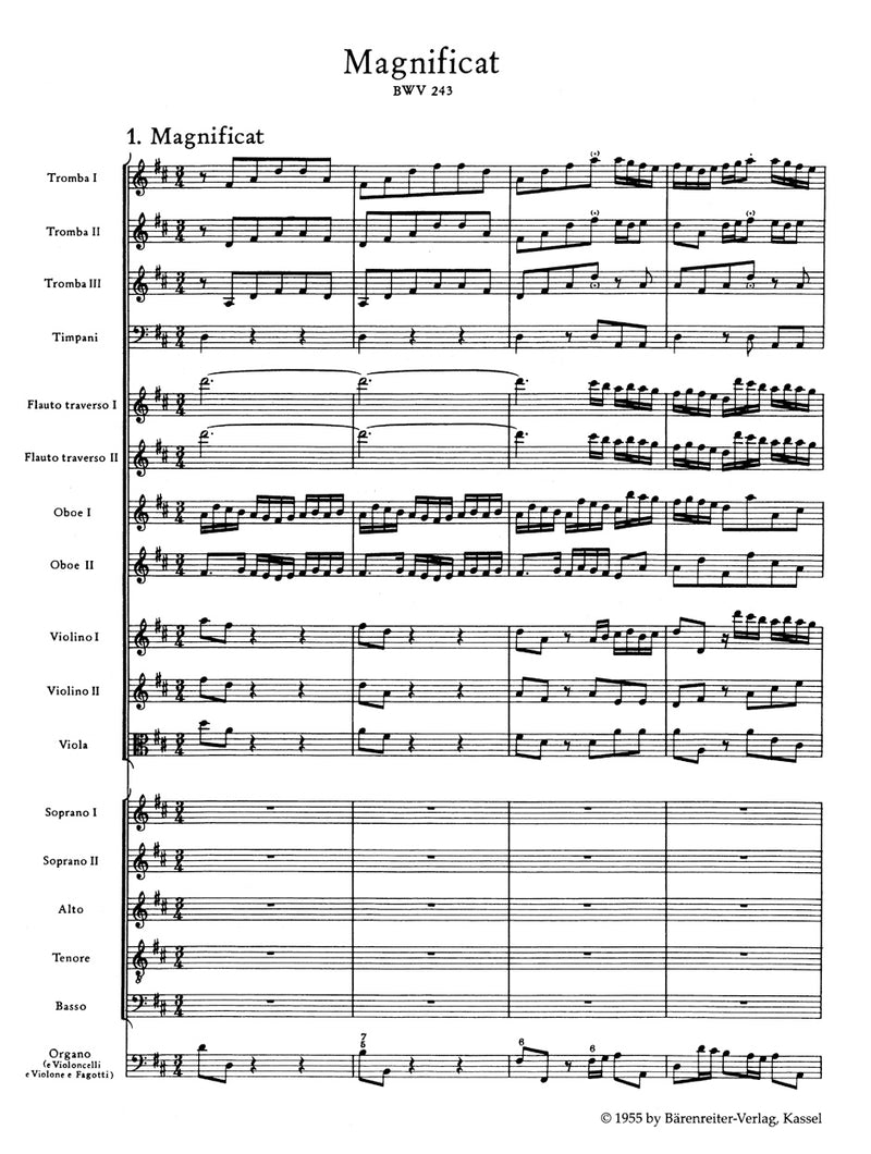 Magnificat, BWV 243 [study score] / J.S. Bach (Bärenreiter)
