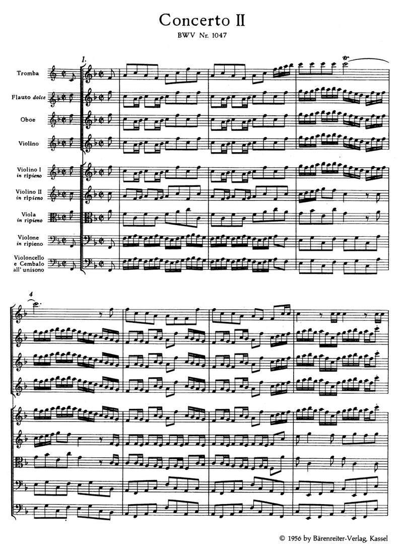 Brandenburg Concerto No. 2 F major BWV 1047（ポケットスコア）