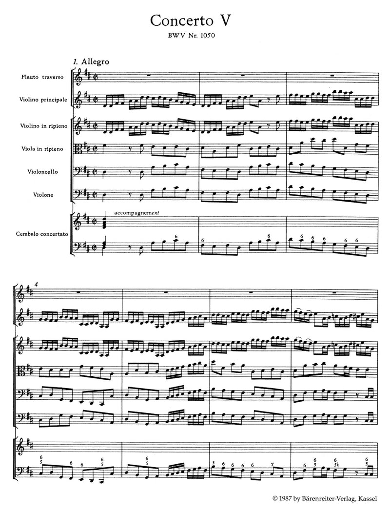 Brandenburg Concerto No. 5 D major BWV 1050（ポケットスコア）