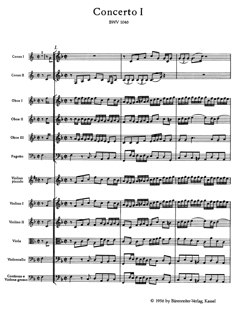 Six Brandenburg concertos [study score] / J.S. Bach (Bärenreiter)