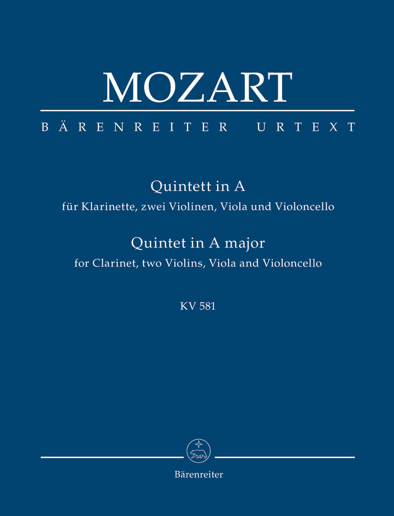Quintet for Clarinet, two Violins, Viola and Violoncello A major K. 581 "Stadler Quintet"（ポケットスコア）