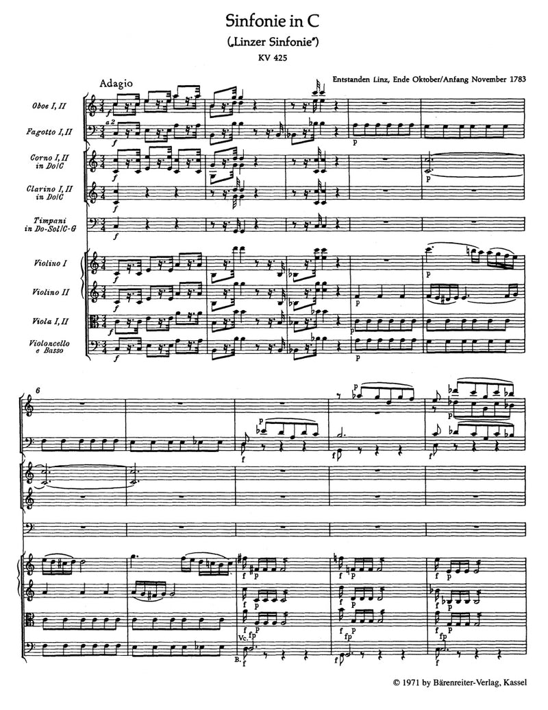 Symphony Nr. 36 C major K. 425 "Linz Symphony"（ポケットスコア）