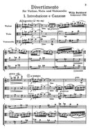 Divertimento für String Trio op. 95 (1954)（ポケット・スコア）