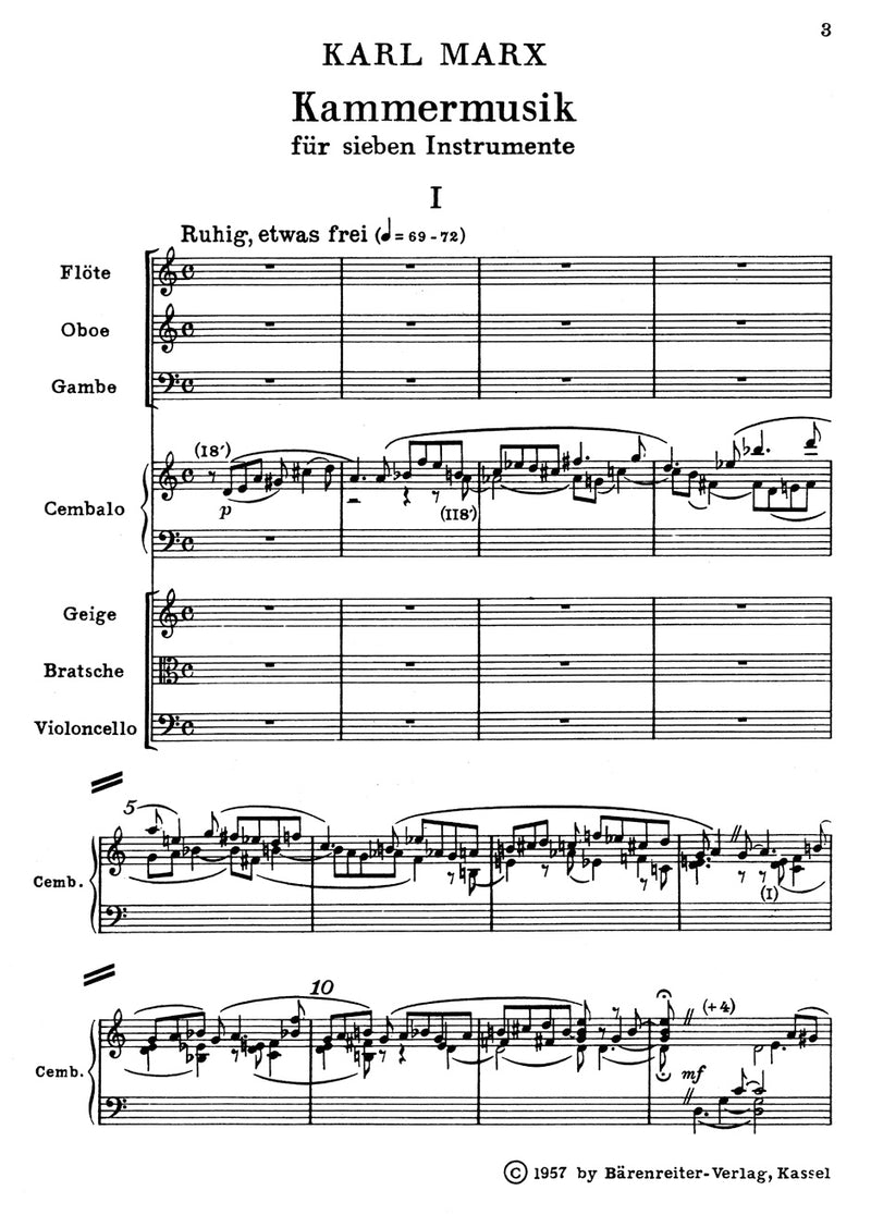 Chamber Music for seven Instruments op. 56 (1955)（ポケットスコア）