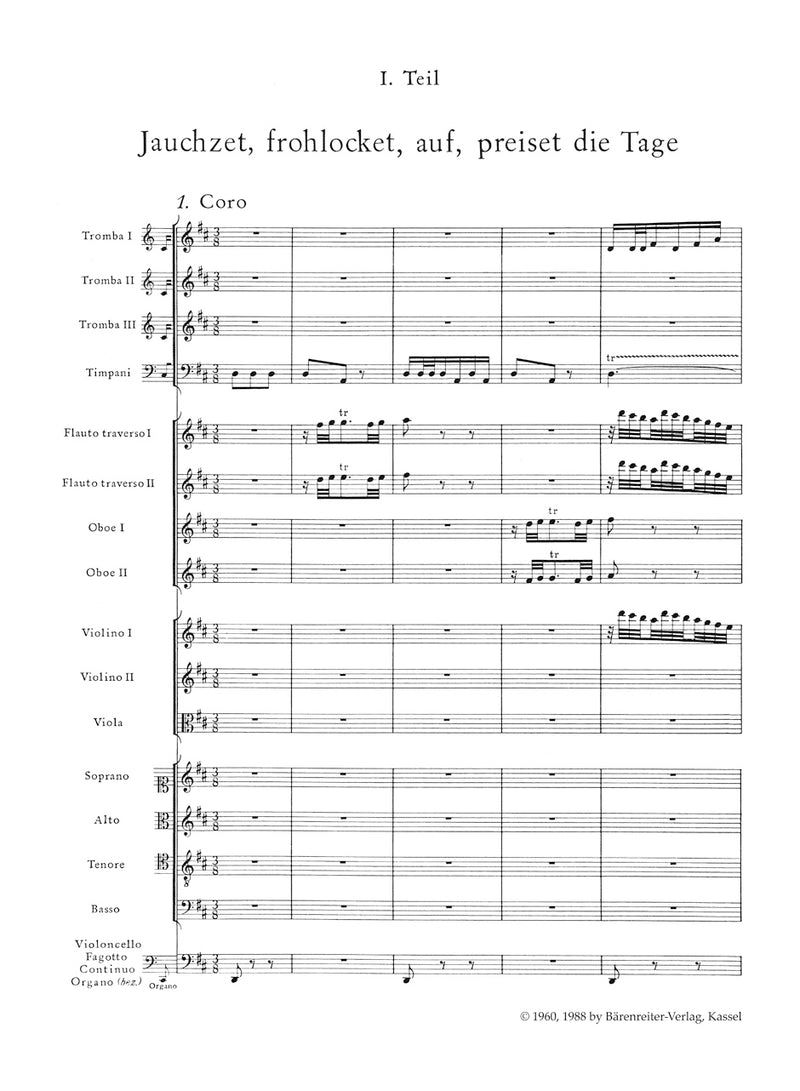 Christmas oratorio, BWV 248 [study score]