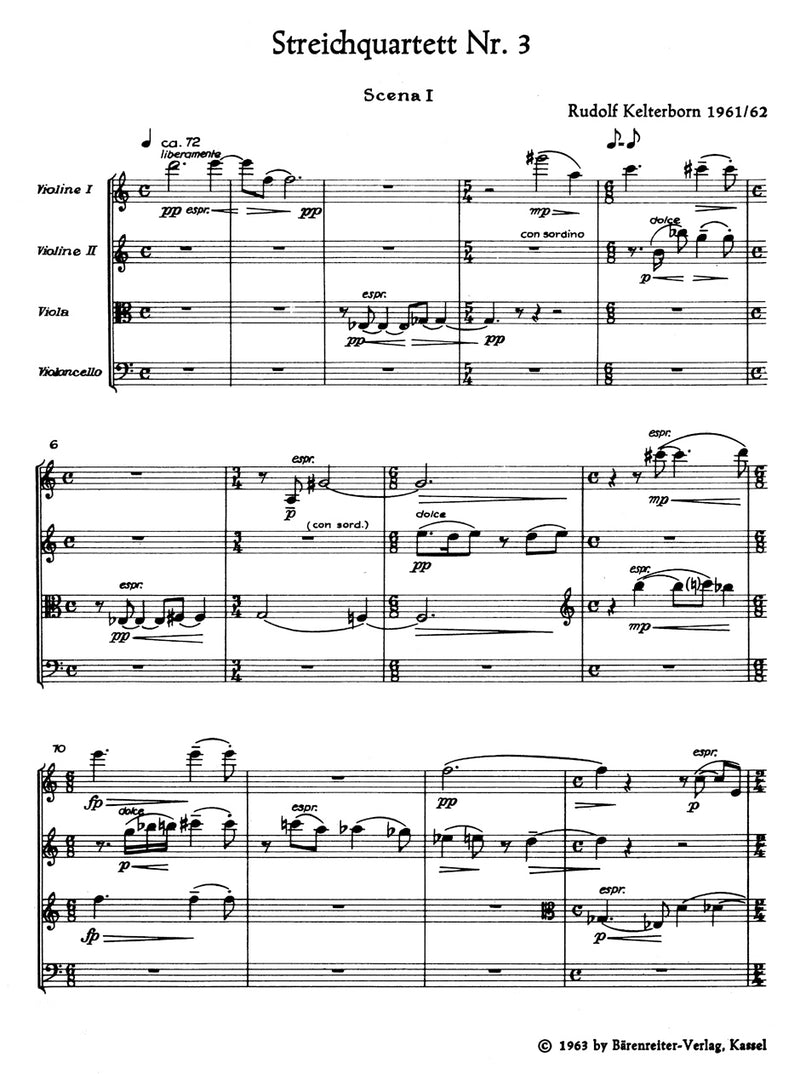 String Quartet Nr. 3 (1962)（ポケットスコア）