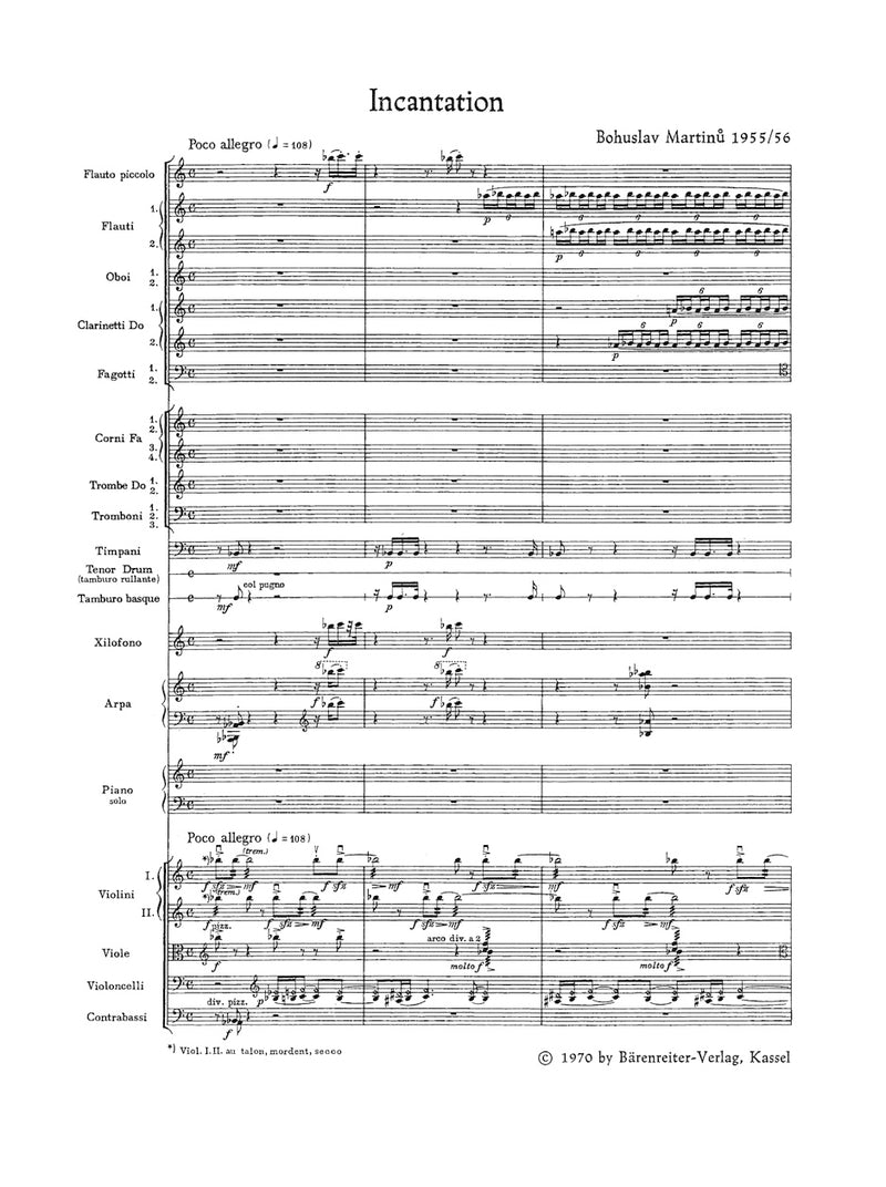 Incantation (1955/56) -4th Piano Concerto-（ポケットスコア）