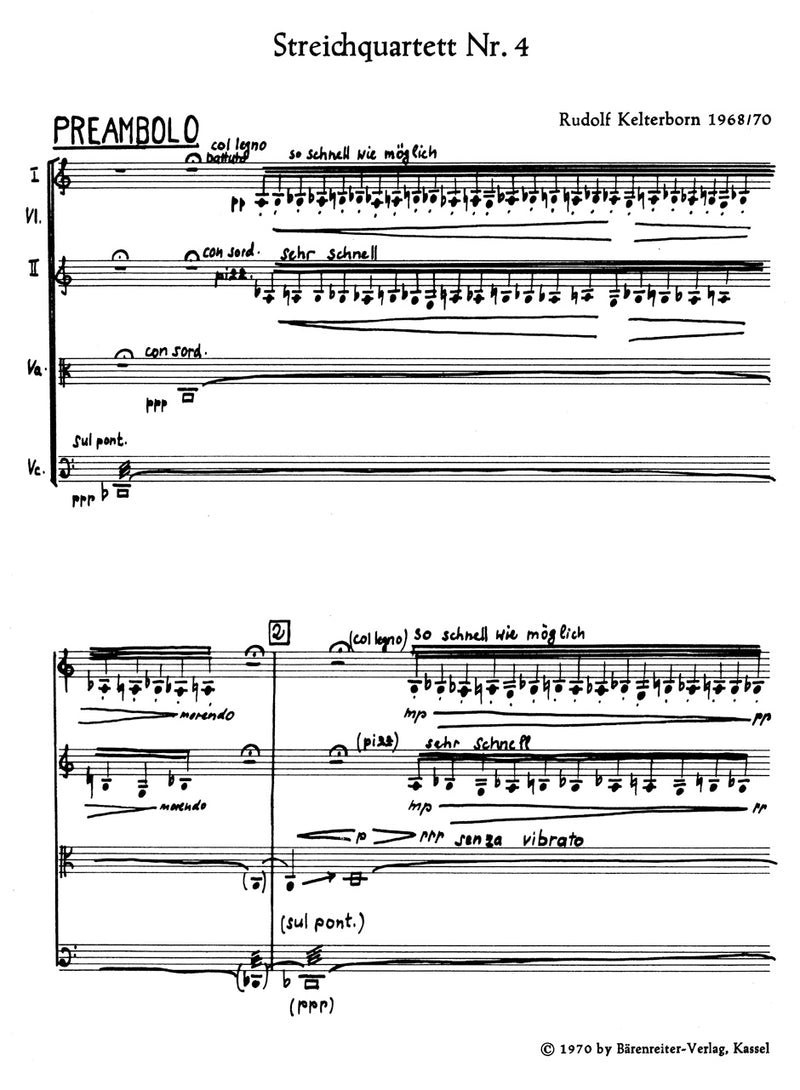 String Quartet IV (1968/1970)（ポケットスコア）