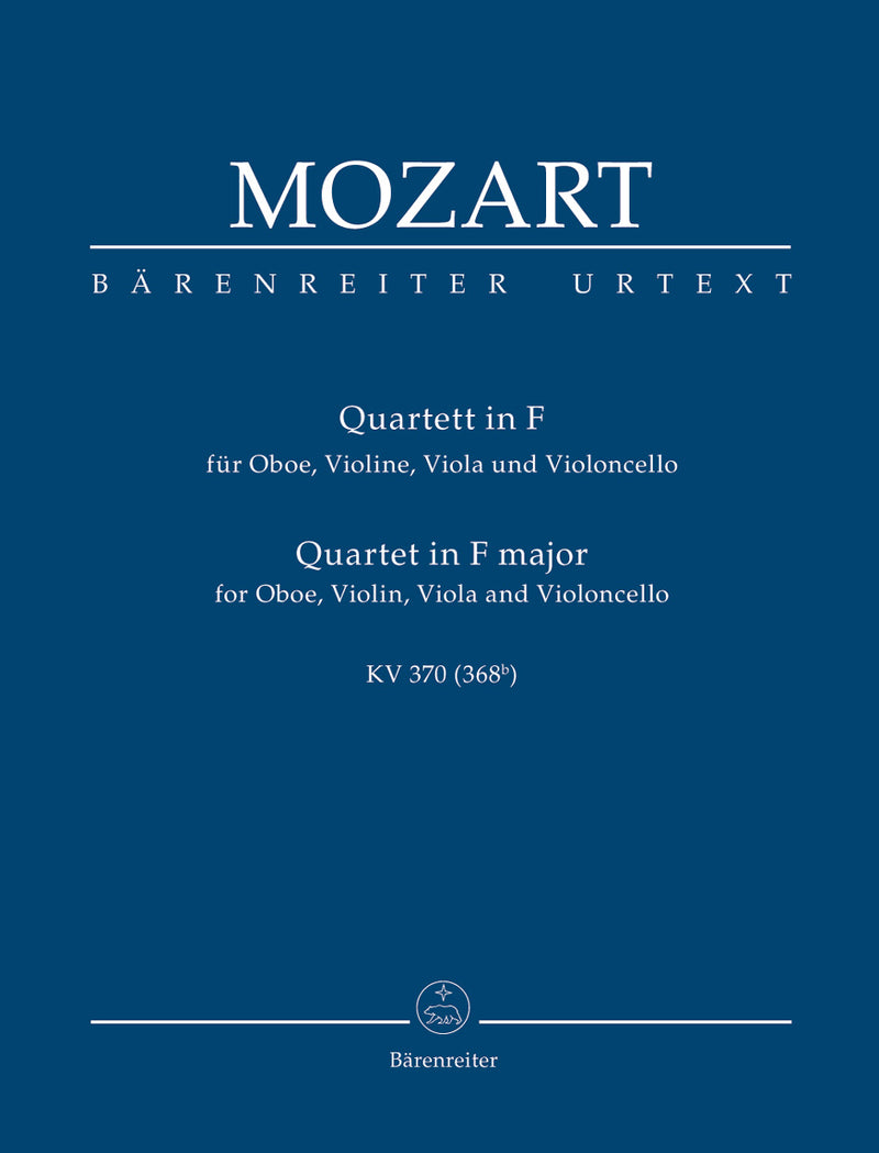 Quartet for Oboe, Violin, Viola and Violoncello F major K. 370 (368b)（ポケットスコア）