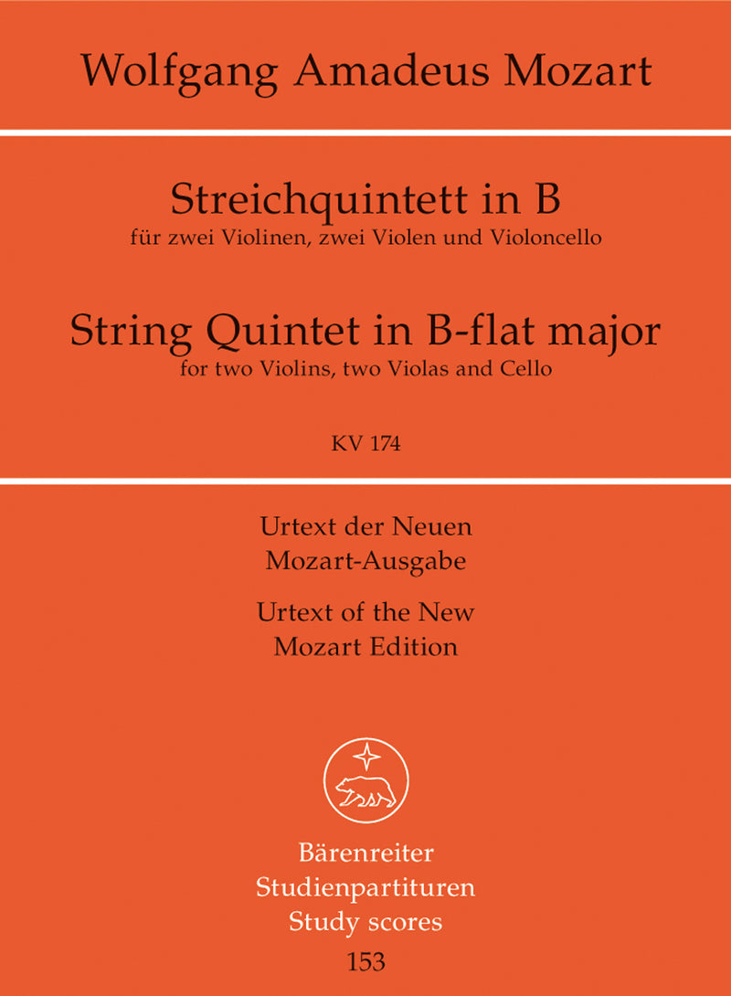 Streichquintett B-Dur K. 174（ポケットスコア）