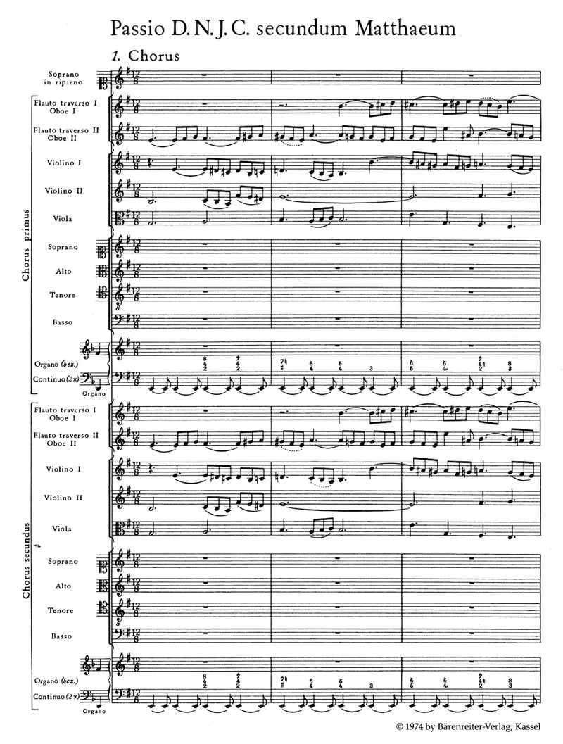 St. Matthew Passion, BWV 244 [study score]