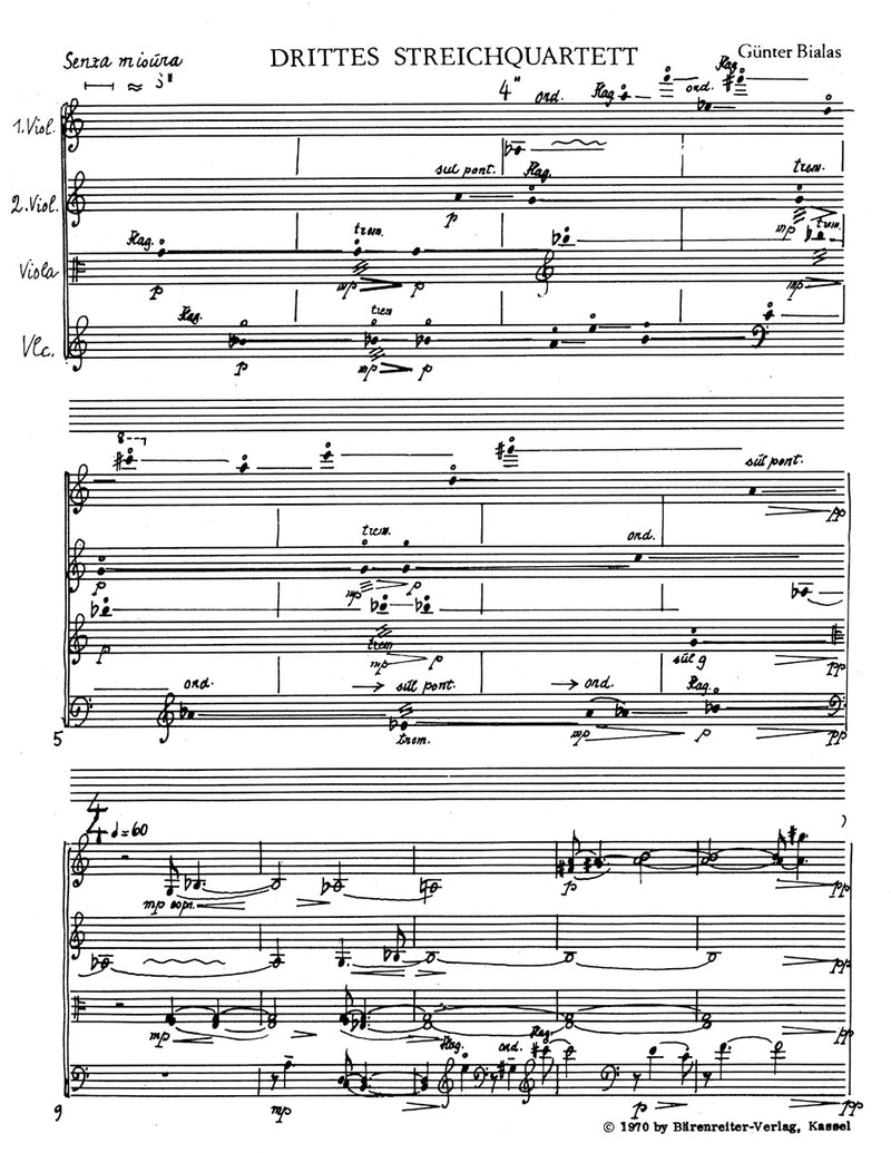 String Quartet III (1969)（ポケットスコア）