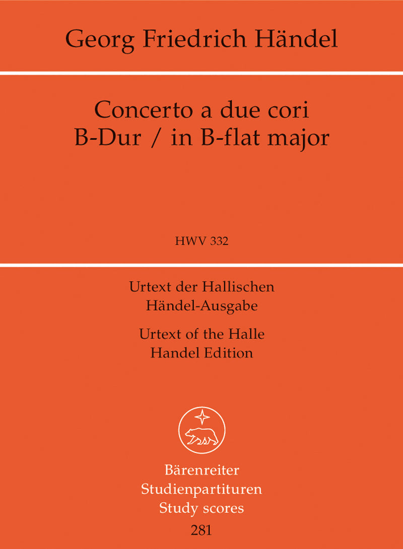 Concerto a due cori B-Dur HWV 332（ポケットスコア）