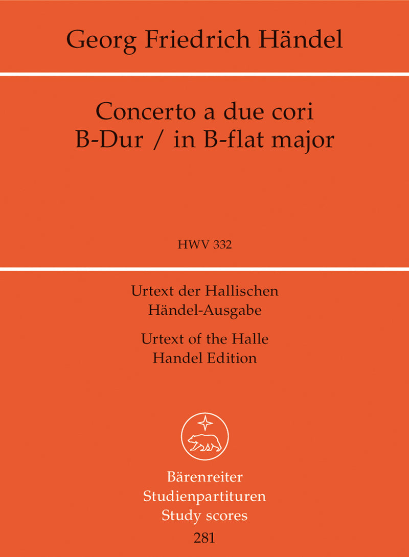Concerto a due cori B-Dur HWV 332（ポケットスコア）