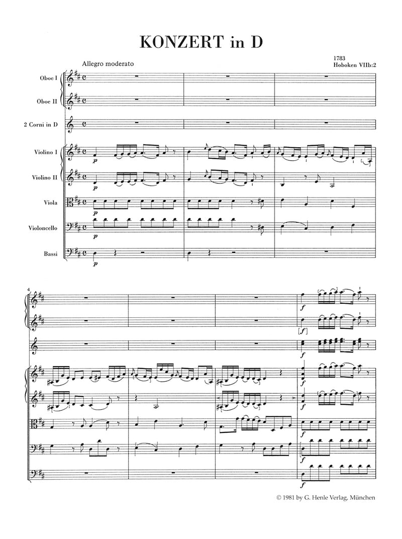 Concerto for Violoncello and Orchestra D major Hob. VIIb:2（ポケットスコア）