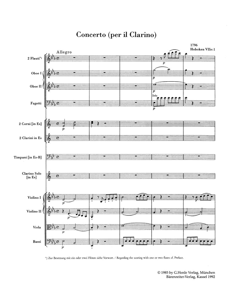 Concerto for Trumpet and Orchestra E-flat major Hob.VIIe:1（ポケットスコア）