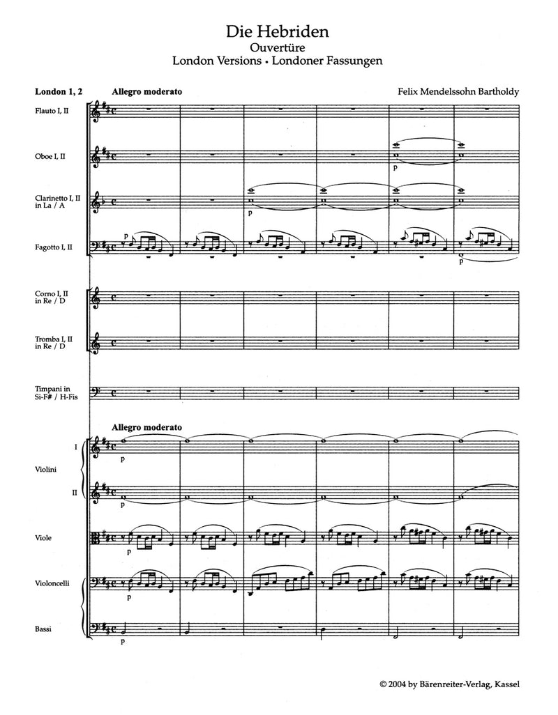 The Hebrides op. 26 [study score]