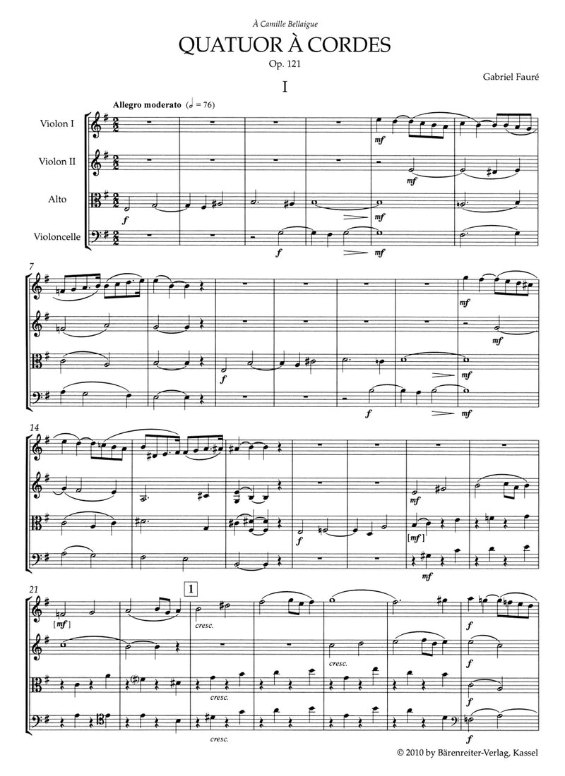 Quatuor à cordes / String Quartet op. 121 N 195（ポケットスコア）