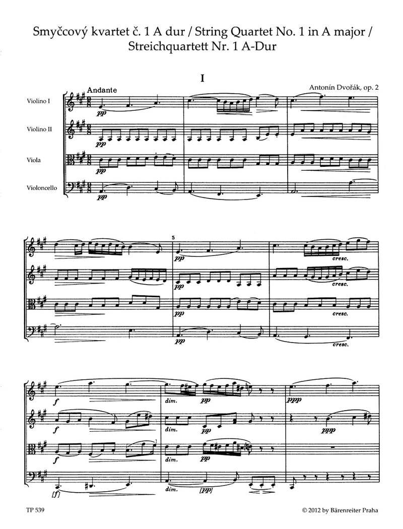String Quartet Nr. 1 A major op. 2（ポケットスコア）