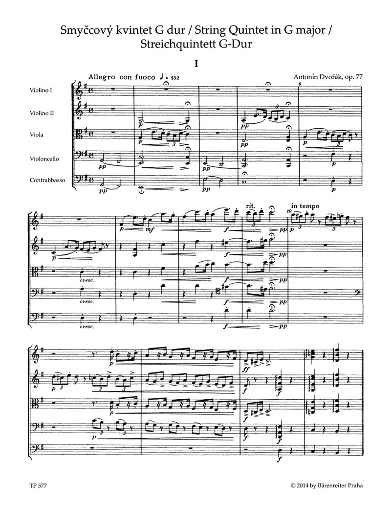 String Quintet G major op. 77（ポケットスコア）