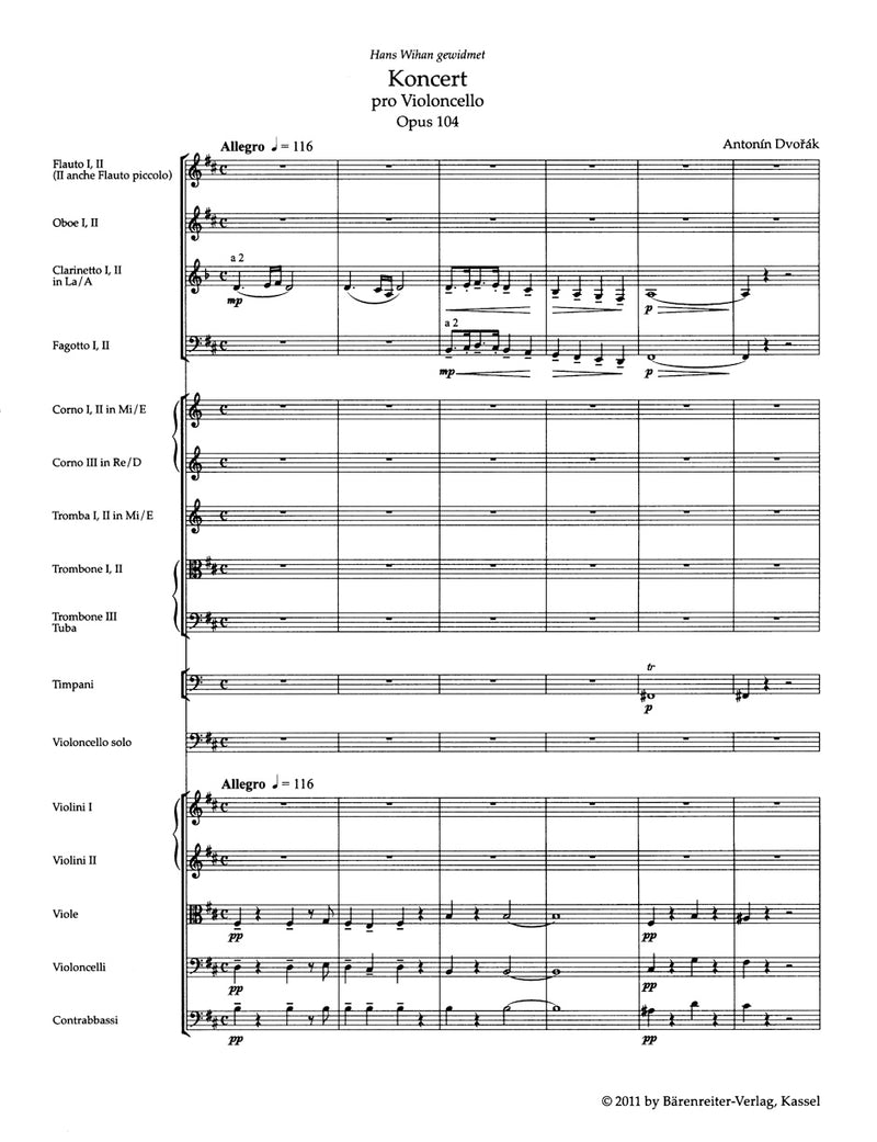Concerto for Violoncello and Orchestra B minor op. 104（ポケットスコア）