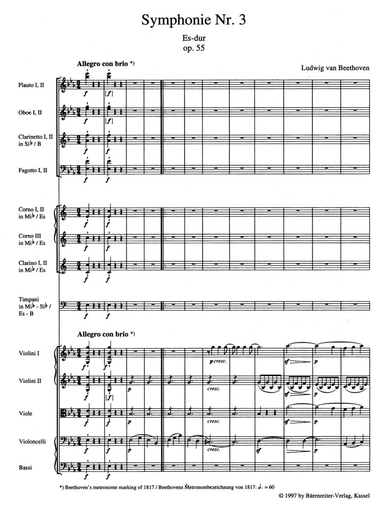 Symphony Nr. 3 E-flat major op. 55 "Eroica"（ポケットスコア）