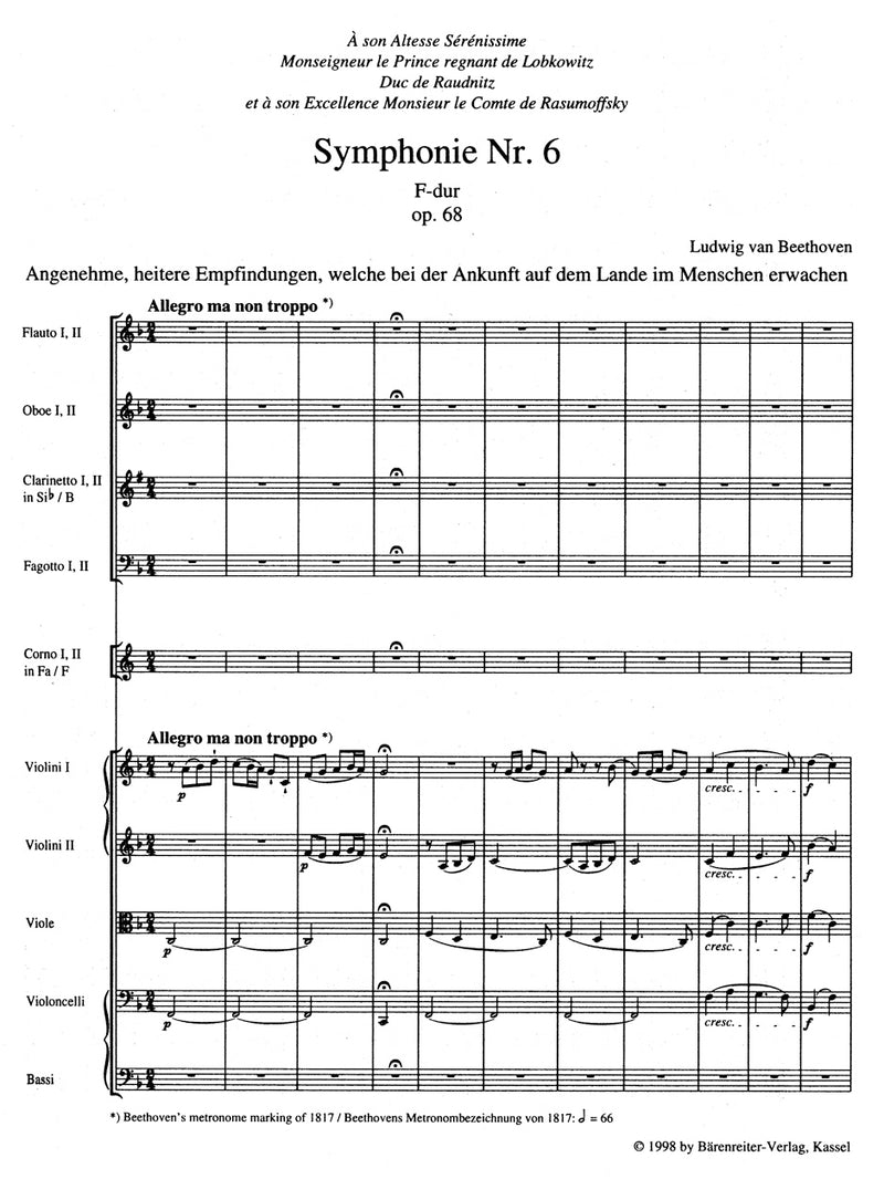 Symphony Nr. 6 F major op. 68 "Pastorale"（ポケットスコア）