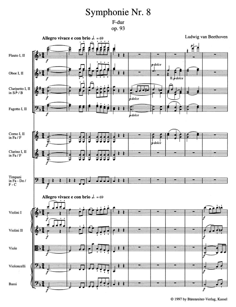 Symphony Nr. 8 F major op. 93（ポケットスコア）