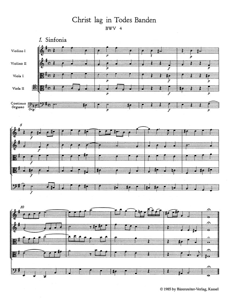 Christ lag in Todesbanden [study score]