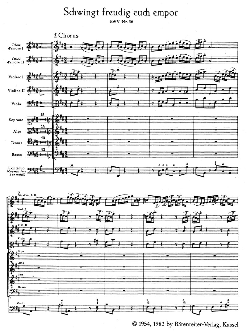 Schwingt freudig euch empor, BWV 36 (Final version)（ポケットスコア）