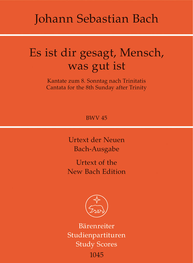 Es ist dir Gesagt, Mensch, was gut ist, BWV 45（ポケットスコア）