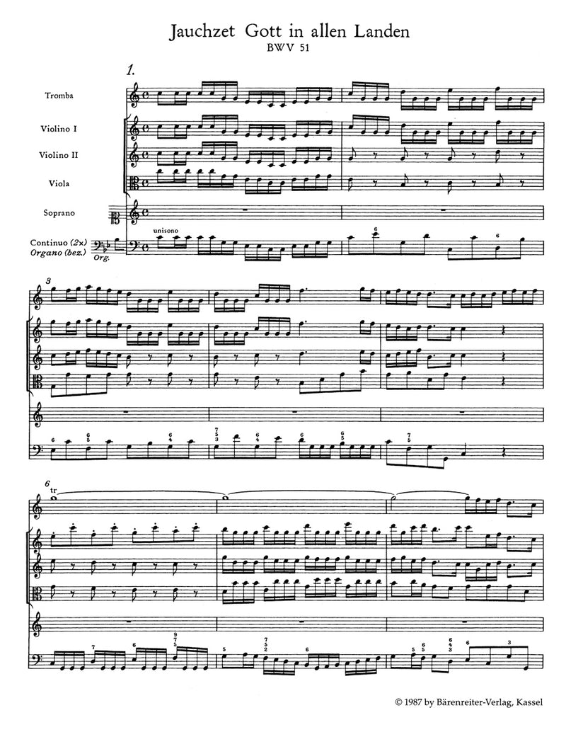 Jauchzet Gott in allen Landen BWV 51（ポケットスコア）