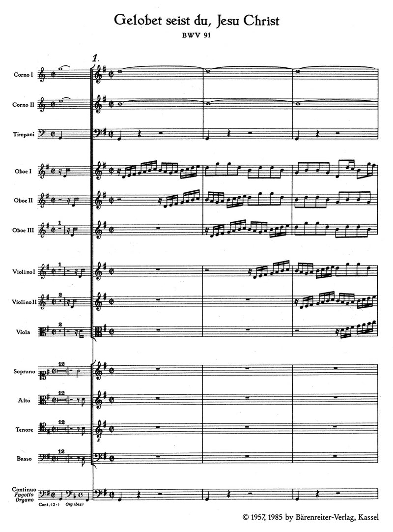 Gelobet seist du, Jesu Christ, BWV 91（ポケットスコア）