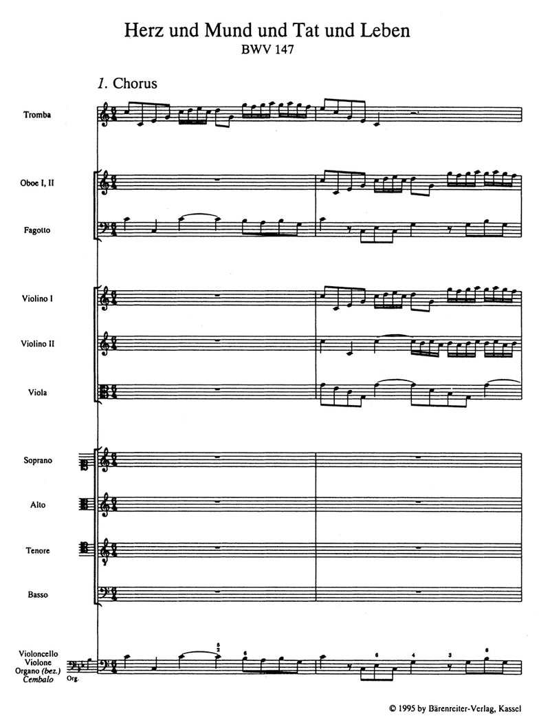 Herz und Mund und Tat und Leben [study score], BWV 147