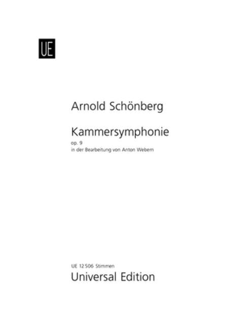 Kammersymphonie Nr. 1 op. 9 (Violin, flute (violin 2), clarinet, (viola), cello and piano) [set of parts]