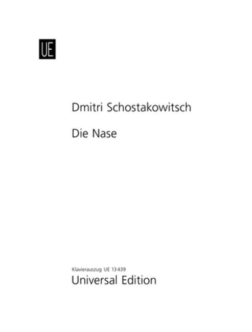 Die Nase op. 15 [vocal/piano score]