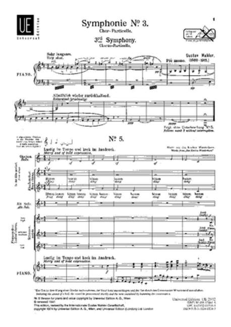 Symphony No. 3, 5th movement: Es sungen drei Engel einen süßen Gesang