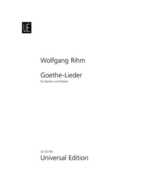 Goethe - Lieder [baritone and piano]