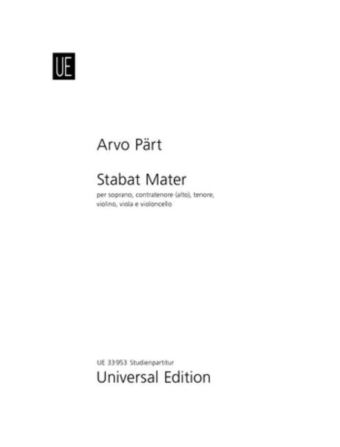 Stabat Mater [study score]