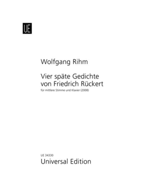 Vier späte Gedichte von Friedrich Rückert