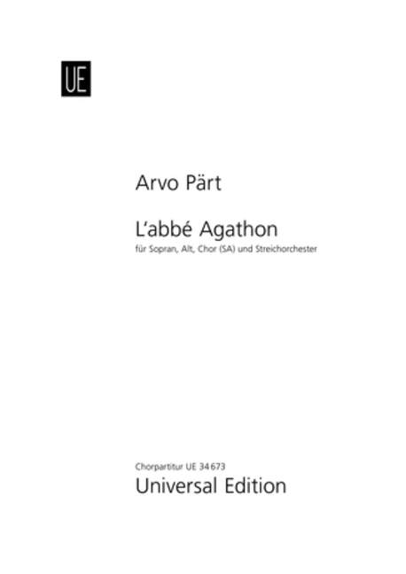 L'Abbé Agathon (soprano, alt soloists, sa choir, string orchestra) [合唱楽譜]