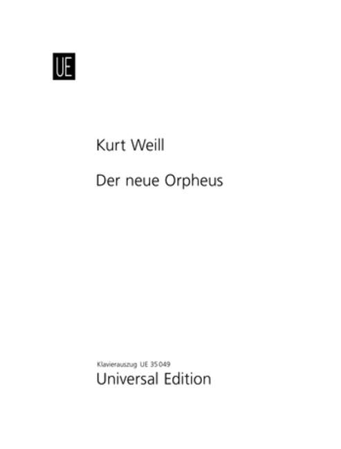 Der neue Orpheus op. 16 [vocal/piano score]