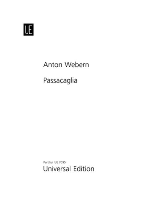 Passacaglia op. 1 (score)