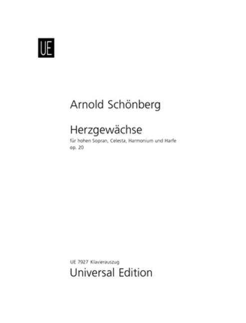 Herzgewächse op. 20 [vocal/piano score]