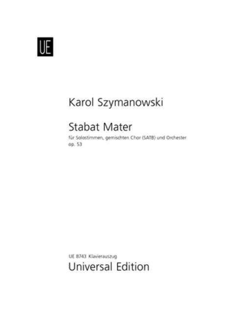 Stabat Mater op. 53 [vocal/piano score]